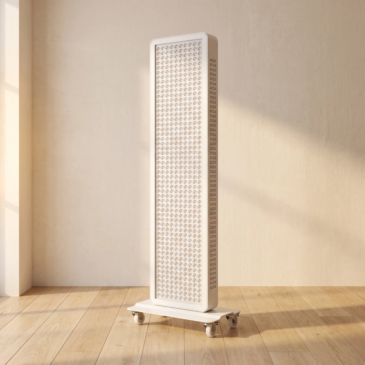 Clinirae Light Panel 320, white standing LED panel on a rolling base