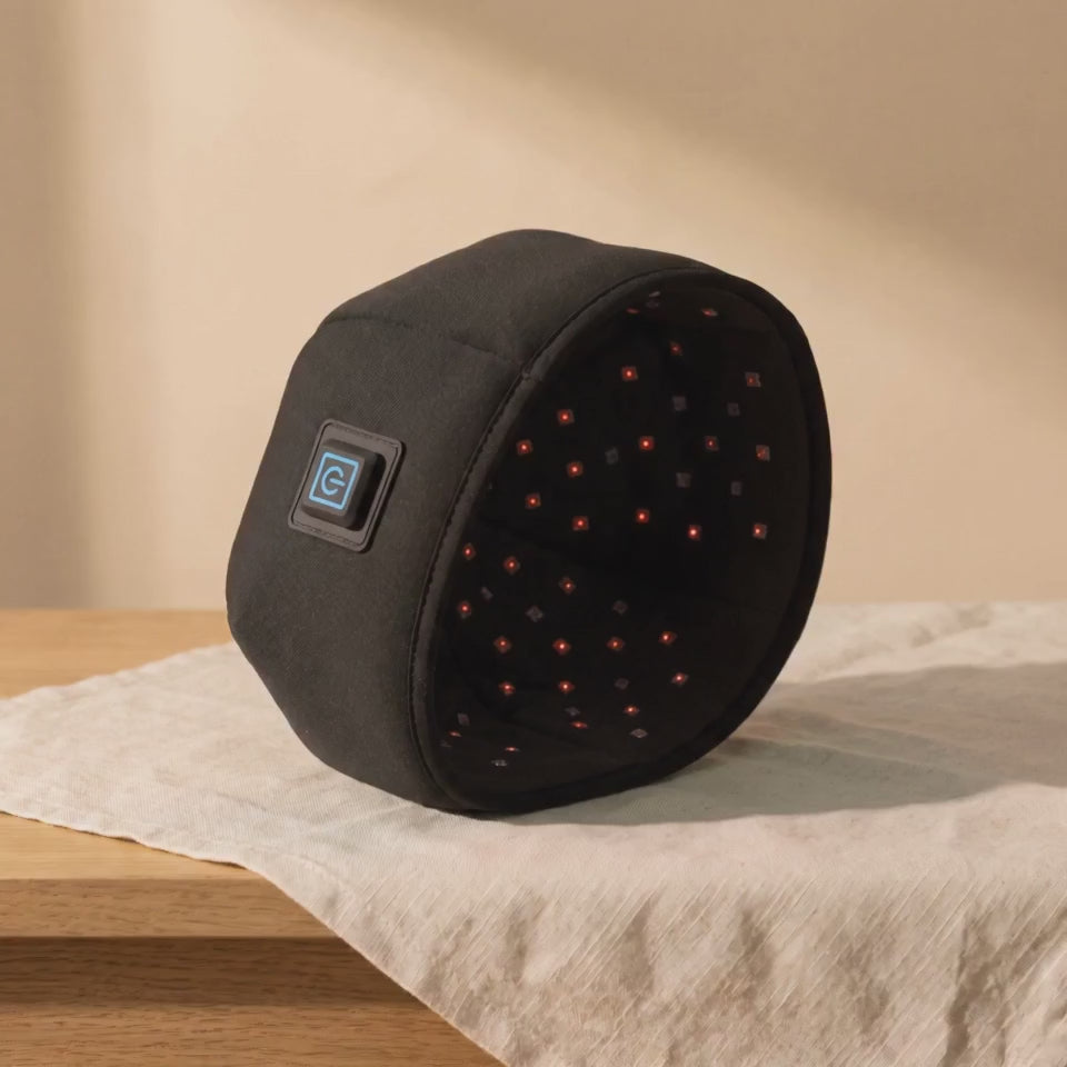 Clinirae Scalp Light Cap inner LEDs glowing red